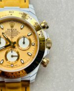 Rolex Daytona DIW White Carbon/YG DIWF Best Edition Gold Dial on Black Nylon Strap A7750 Super Clone - Image 4