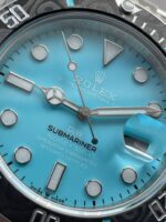 Rolex Submariner Sandblasted DIWF Best Edition Carbon Bezel Tiffany Blue Dial Dial on SS Bracelet VR3135 Super Clone - Image 2