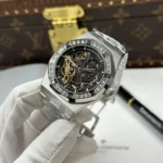 Audemars Piguet Royal Oak Openworked Frosted 15412 Skeleton Dial Bezel Stone Baguette 41mm - Image 3