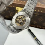 Audemars Piguet Royal Oak Openworked Frosted 15412 Skeleton Dial Bezel Stone Baguette 41mm - Image 10