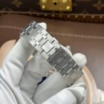 Audemars Piguet Royal Oak Openworked Frosted 15412 Skeleton Dial Bezel Stone Baguette 41mm - Image 12