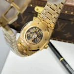 Audemars Piguet Replica Watches Royal Oak Openworked Frosted 15412 Case Yellow Bezel Stone Baguette 41mm - Image 10