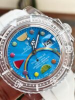 Rolex Submariner Phantomlab Transparent 5GF Best Edition Blue Fruit Dial on White Rubber Strap VR3135 Super Clone - Image 3