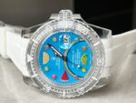 Rolex Submariner Phantomlab Transparent 5GF Best Edition Blue Fruit Dial on White Rubber Strap VR3135 Super Clone - Image 5