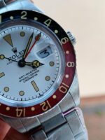 Rolex Vintage GMT Master 6542 Black/Red Bezel White Dial on SS Bracelet A2836 - Image 4