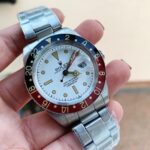 Rolex Vintage GMT Master 6542 Black/Red Bezel White Dial on SS Bracelet A2836