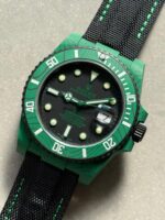 Submariner DIW Green Carbon VSF 1:1 Best Edition Black Dial on Black Nylon Strap VS3135 - Image 3