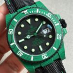 Submariner DIW Green Carbon VSF 1:1 Best Edition Black Dial on Black Nylon Strap VS3135