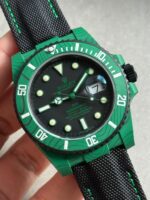 Submariner DIW Green Carbon VSF 1:1 Best Edition Black Dial on Black Nylon Strap VS3135
