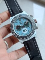 Daytona DIW Porsche 911 S/T White Carbon SOp NIC 1:1 Best Edition Blue Dial on Black Nylon Strap SA4130