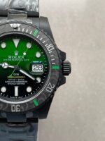 Rolex Submariner DIW “Parakeet” DLC VSF 1:1 Best Edition Black/Green Dial on DLC Bracelet VS3135 Super Clone - Image 4