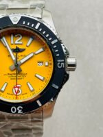 Breitling Superocean Automatic 44 TF 1:1 Best Edition Yellow Dial Black Bezel on SS Strap A2824 - Image 3