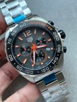 TAG Formula 1 Chronograph CAZ101AH.BA0842 43mm OGF SS Strap Grey Orange Dial - Image 2