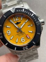 Breitling Superocean Automatic 44 TF 1:1 Best Edition Yellow Dial Black Bezel on SS Strap A2824 - Image 5