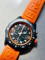 Breitling Endurance pro OGF 44mm Black dial orange Rubber Strap quartz movement - Image 6