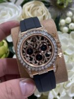 Rolex Daytona 116588TBR Giraffeb Chestnut 18K Gold Wrapped + Moissanite Diamonds 40mm Super Clone - Image 3