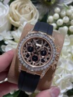 Rolex Daytona 116588TBR Giraffeb Chestnut 18K Gold Wrapped + Moissanite Diamonds 40mm Super Clone - Image 2