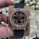 Rolex Daytona 116588TBR Giraffeb Chestnut 18K Gold Wrapped + Moissanite Diamonds 40mm Super Clone