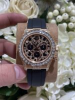 Rolex Daytona 116588TBR Giraffeb Chestnut 18K Gold Wrapped + Moissanite Diamonds 40mm Super Clone