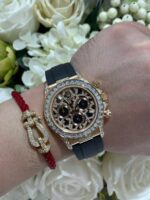 Rolex Daytona 116588TBR Giraffeb Chestnut 18K Gold Wrapped + Moissanite Diamonds 40mm Super Clone - Image 4