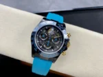 Rolex Daytona By Blaken Skeleton Dial Rubber Strap Cyan 40mm Super Clone - Image 3