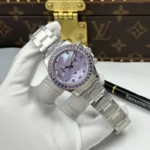 Rolex Daytona Mother Of Pearl Purple Dial Bezel Stone CZ 40mm Super Clone - Image 4