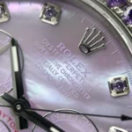 Rolex Daytona Mother Of Pearl Purple Dial Bezel Stone CZ 40mm Super Clone - Image 3
