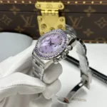Rolex Daytona Mother Of Pearl Purple Dial Bezel Stone CZ 40mm Super Clone - Image 8
