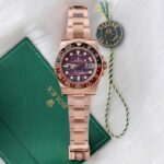 Rolex GMT-Master II 126715CHNR Rose Gold Tiger Eye Stone Dial 40mm Super Clone