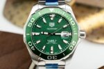 Tag Heuer Super Clone Watch Aquaracer Green Dial Metal Wire 43mm