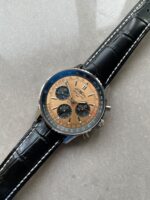 Breitling Navitimer 01 1:1 SS salmon Dial on Brown leather Strap A7750 BLS Factory