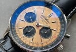 Breitling Navitimer 01 1:1 SS salmon Dial on Brown leather Strap A7750 BLS Factory - Image 2