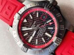 Breitling Avenger GMT SS GF 1:1 Best Edition Black Dial Stick Markers on RED rubber Strap A2836 V2 limited edition - Image 3