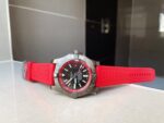 Breitling Avenger GMT SS GF 1:1 Best Edition Black Dial Stick Markers on RED rubber Strap A2836 V2 limited edition - Image 4