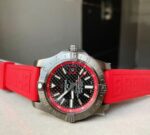 Breitling Avenger GMT SS GF 1:1 Best Edition Black Dial Stick Markers on RED rubber Strap A2836 V2 limited edition - Image 5