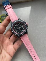 Breitling Endurance pro OGF 44mm Black dial Pink Rubber Strap quartz movement