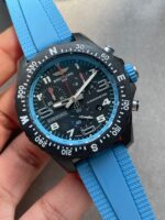 Breitling Endurance pro OGF 44mm Black dial Light Blue Rubber Strap quartz movement