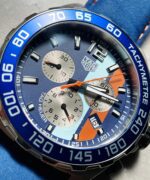 TAG Formula 1 Gulf Racing Special Edition Watch Blue Dial Blue Leather Strap Super Clone - Image 4