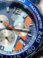 TAG Formula 1 Gulf Racing Special Edition Watch Blue Dial Blue Leather Strap Super Clone - Image 3