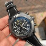 Breitling Avenger Bandit DLC GF 1:1 Best Edition Black Dial on Black Nylon Strap A7750