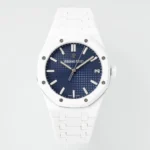 Royal Oak 41mm 15500 White Ceramic/Cer Blue Dial
