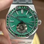 Audemars Piguet Imitation Royal Oak Selfwinding Flying Tourbillon 26730BC Green Dial 41mm Super Clone - Image 4