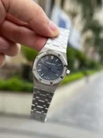 Audemars Piguet Royal Oak 34mm with Blue Dial and Metal Wire Bracelet - Image 2