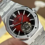 Audemars Piguet Imitation Royal Oak Selfwinding Flying Tourbillon 26730ST Burgundy Dial 41mm Super Clone - Image 4