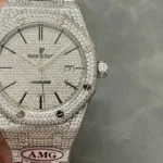 Audemars Piguet Royal Oak 41MM Silver Dial Iced Out 25.25- 15400ST