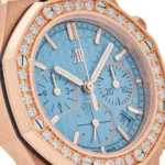 Audemars Piguet Royal Oak Offshore Chronograph Rose Gold Blue Dial Diamond Bezel - Image 3