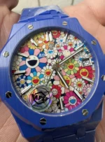 Royal Oak 15500 Blue Ceramic APSF 1:1 Best Edition Celebration Dial On Blue Ceramic Bracelet SA4302 Super Clone
