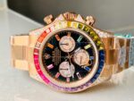 Daytona 116589RBOW YG Rainbow Crystal Best Edition Black Dial on RG Bracelet A4130 - Image 3