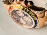Daytona 116589RBOW YG Rainbow Crystal Best Edition Black Dial on RG Bracelet A4130 - Image 4