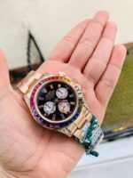 Daytona 116589RBOW YG Rainbow Crystal Best Edition Black Dial on RG Bracelet A4130